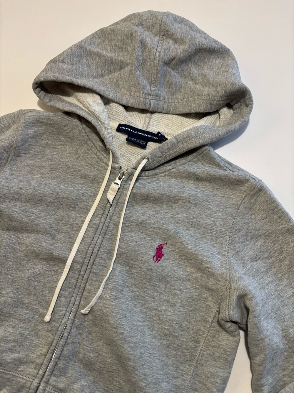 Ralph Lauren Sport Y2K Pink Pony Cotton Zip Up Hoodie